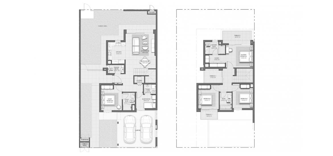 Floor plan «MODERN I C 218sqm», 4 bedrooms in RAYA IN ARABIAN RANCHES III