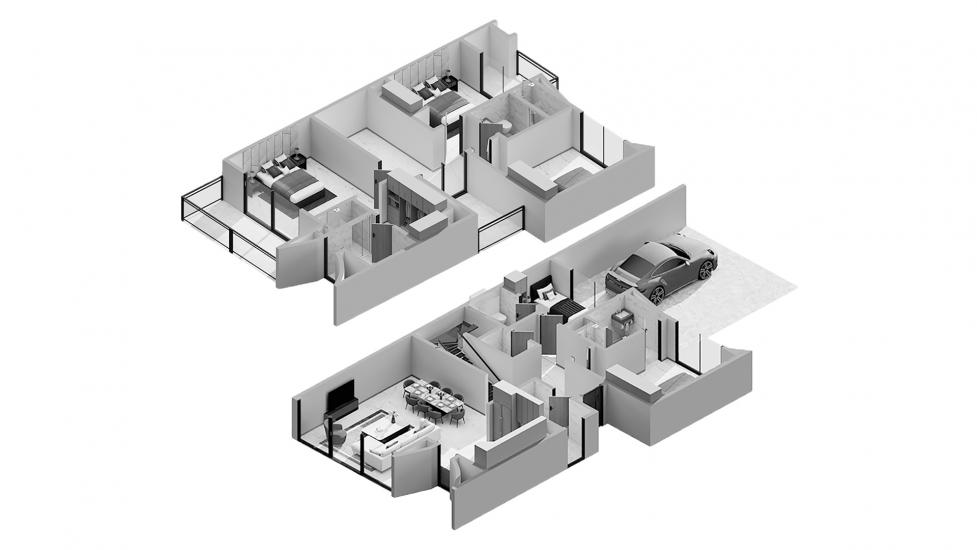 Floor plan «4BR Modern 217SQM», 4 bedrooms in ANYA TOWNHOUSES